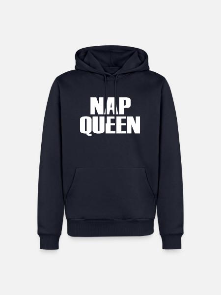 NAP QUEEN Organic T-shirt Tee Shirt Top Eco Friend - Männer Premium Bio Hoodie - Navy