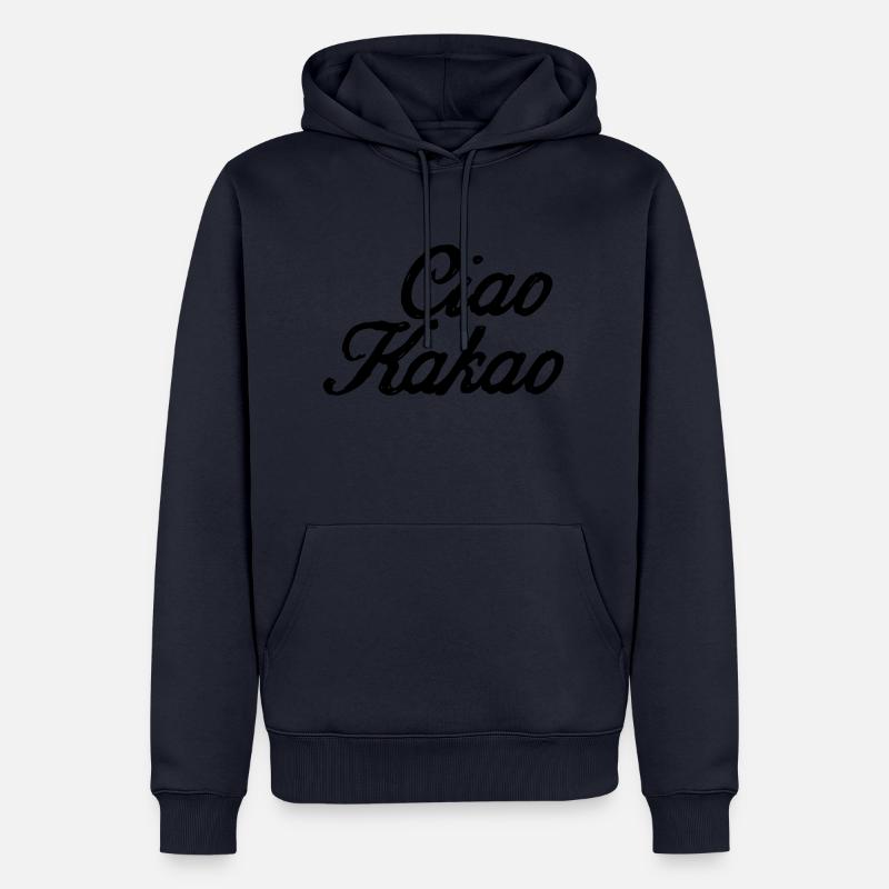 Cacao Ciao - Sweat à capuche Premium bio Homme - bleu marine