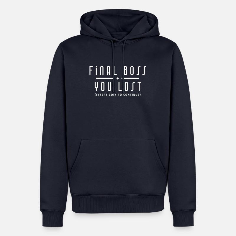 Final Version Blanc Gamer - Sweat à capuche Premium bio Homme - bleu marine