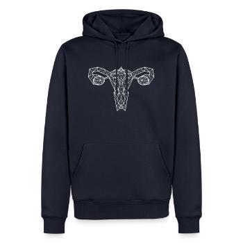 Geo Uti White - Männer Premium Bio Hoodie - Navy - Vorne - Nico (187cm)