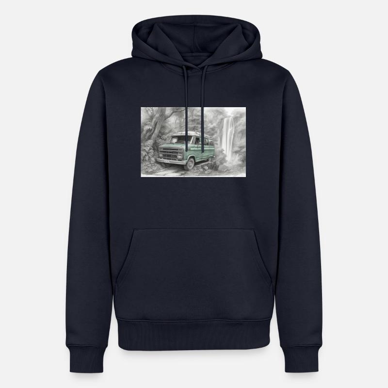 Van dans la jungle - Sweat à capuche Premium bio Homme - bleu marine
