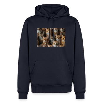 Happy Cats with smiling face - Männer Premium Bio Hoodie - Navy - Vorne - Nico (187cm)