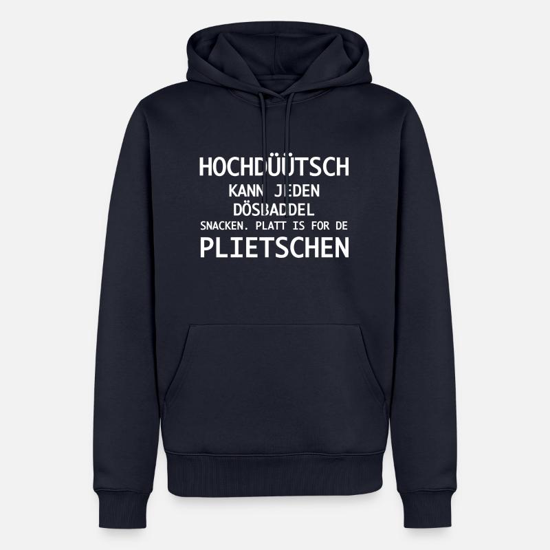 Platt is for de Plietschen - Männer Premium Bio Hoodie - Navy
