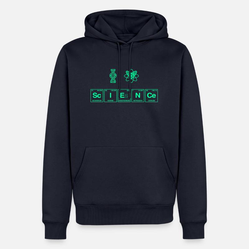 I LOVE SCIENCE - Système de perdiode d’éléments - Sweat à capuche Premium bio Homme - bleu marine