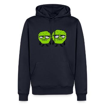 2 Monster Augen verdrehen - Männer Premium Bio Hoodie - Navy - Vorne - Nico (187cm)