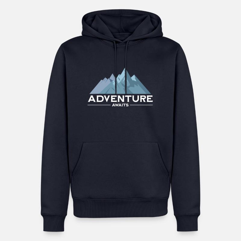 L’aventure vous attend - Sweat à capuche Premium bio Homme - bleu marine