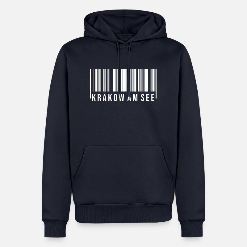 Krakow am See Strichcode - Männer Premium Bio Hoodie - Navy