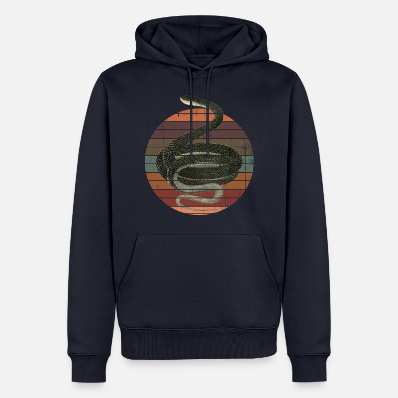 Schlange Schwarznatter Coluber Constrictor - Männer Premium Bio Hoodie - Navy