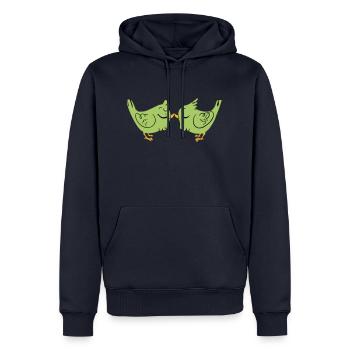 Lovebirds - Männer Premium Bio Hoodie - Navy - Vorne - Nico (187cm)