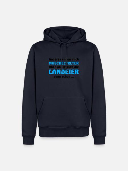 Landeier schwarz - Männer Premium Bio Hoodie - Navy