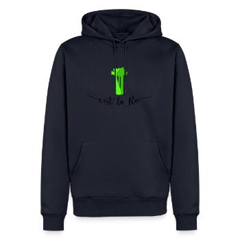 C'est la Rie - Sellerie - Männer Premium Bio Hoodie - Navy - Vorne - Nico (187cm)