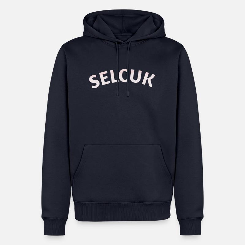 Izmir texte de vacances - Sweat à capuche Premium bio Homme - bleu marine