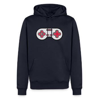 Alter Controller Retro Gamer - Männer Premium Bio Hoodie - Navy - Vorne - Nico (187cm)
