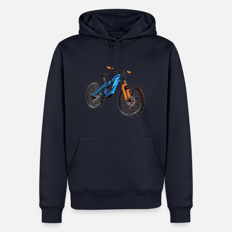 Design de VTT cool dans le style polygonal - Sweat à capuche Premium bio Homme - bleu marine