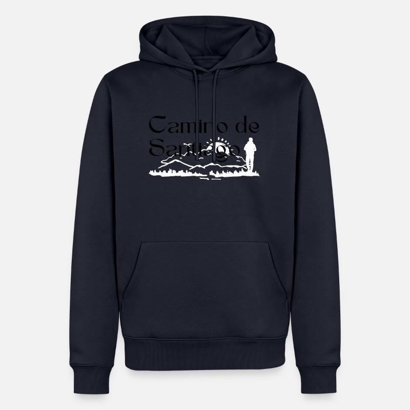 Chemin de Saint-Jacques-de-Compostelle Randonnée - Sweat à capuche Premium bio Homme - bleu marine