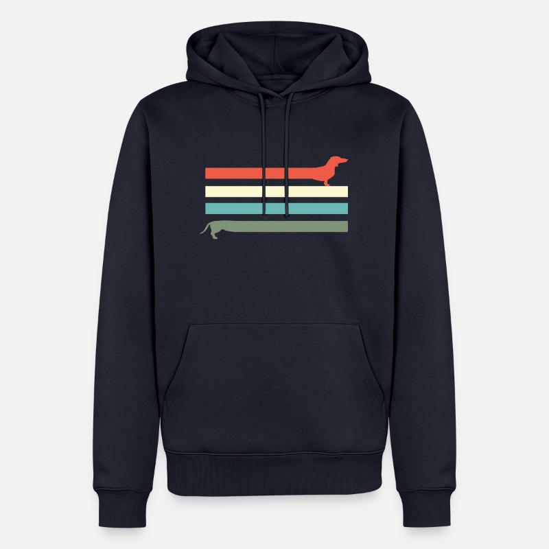 Teckel Teckel Cadeaux Rétro - Sweat à capuche Premium bio Homme - bleu marine