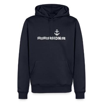Moin meer anchor - Sweat à capuche Premium bio Homme - bleu marine - Devant - Nico (187cm)