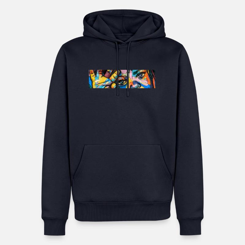Fille graffiti - Sweat à capuche Premium bio Homme - bleu marine