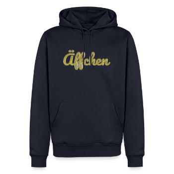 Äffchen - Männer Premium Bio Hoodie - Navy - Vorne - Nico (187cm)
