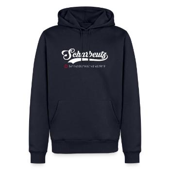 Scharbeutz Koordinaten - Männer Premium Bio Hoodie - Navy - Vorne - Nico (187cm)