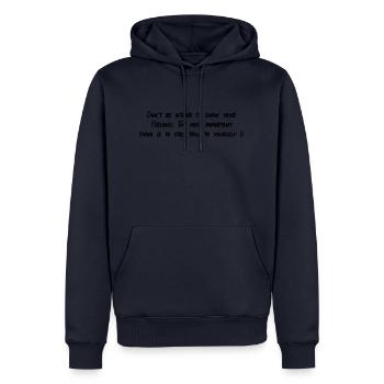 Don´t be afraid - Männer Premium Bio Hoodie - Navy - Vorne - Nico (187cm)