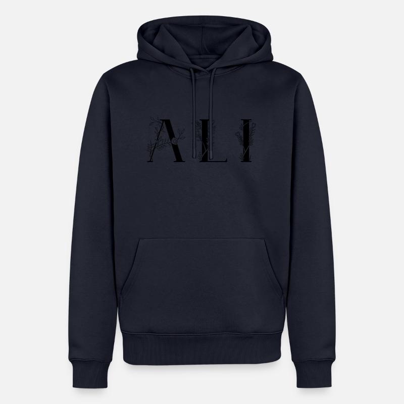 Nom - Ali - Sweat à capuche Premium bio Homme - bleu marine