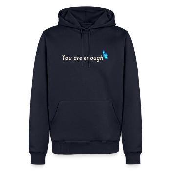 You are enough. - Männer Premium Bio Hoodie - Navy - Vorne - Nico (187cm)
