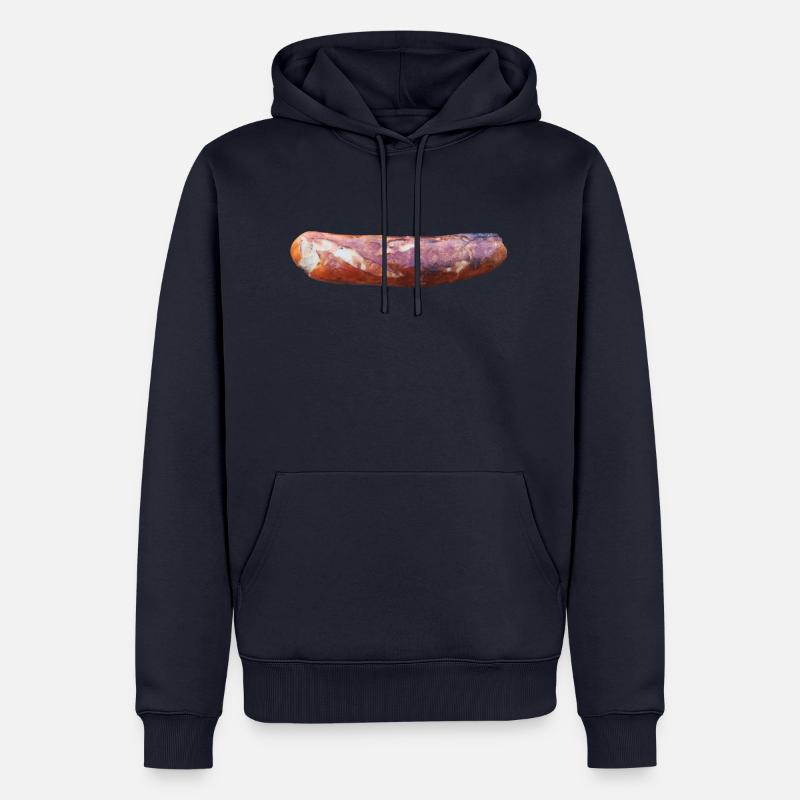 Bratwurst de Thuringe - Sweat à capuche Premium bio Homme - bleu marine
