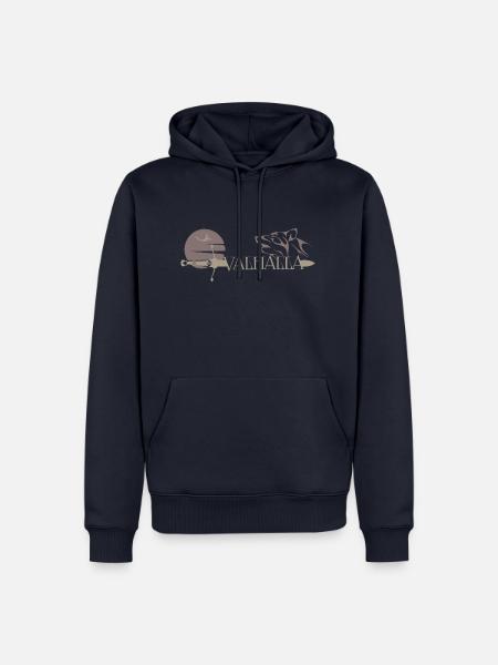 Valhalla - Winkinger - Wolf und Schwert - Männer Premium Bio Hoodie - Navy