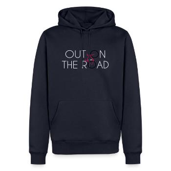 Cycling Out on the road - Fahrrad - Männer Premium Bio Hoodie - Navy - Vorne - Nico (187cm)