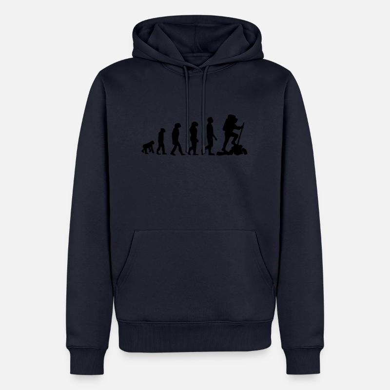 Wanderer Evolution - Männer Premium Bio Hoodie - Navy
