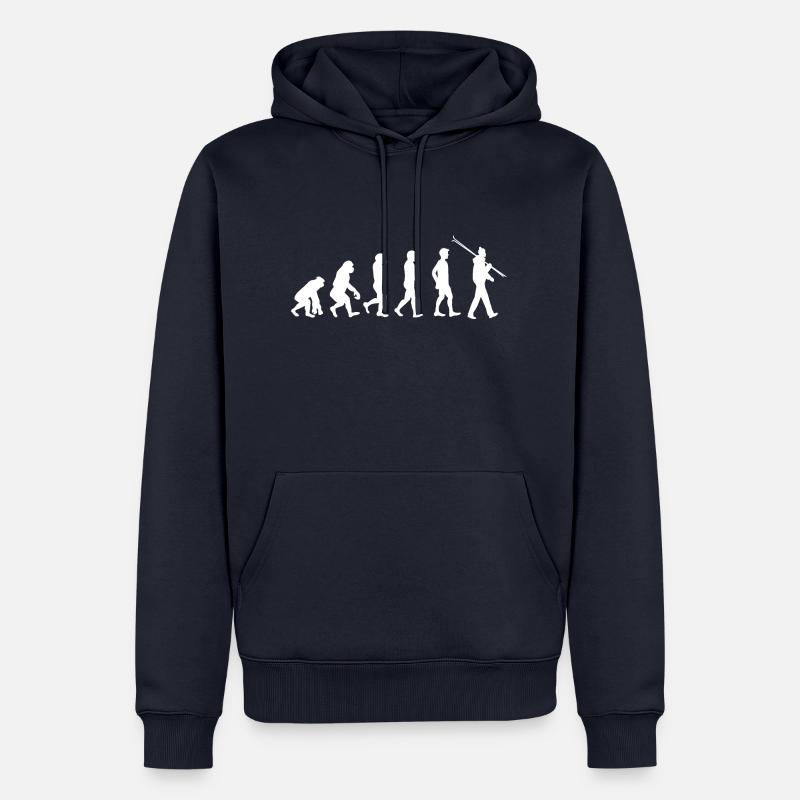 Evolution ski - Sweat à capuche Premium bio Homme - bleu marine