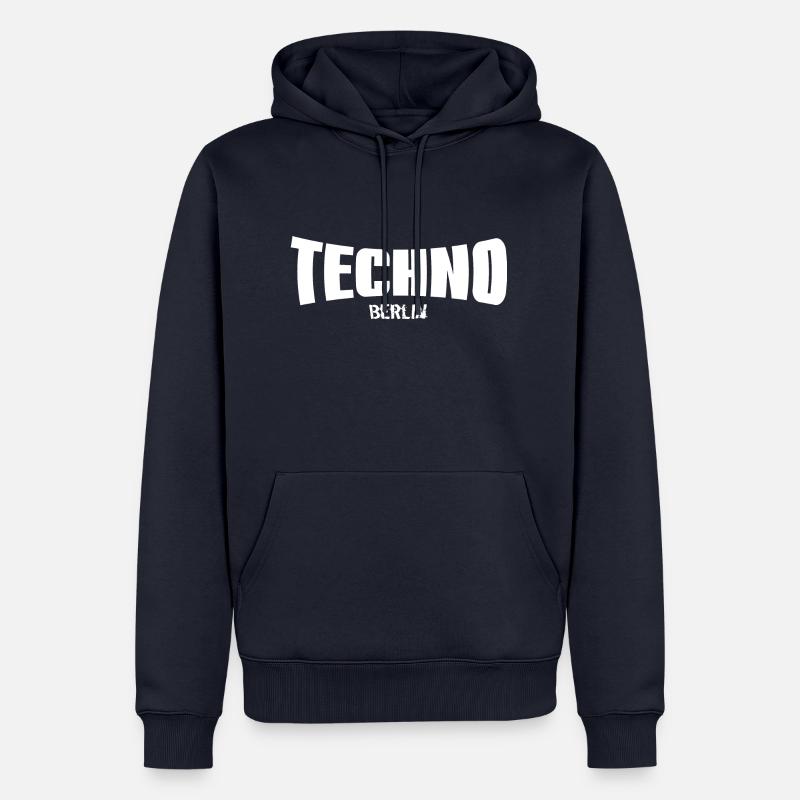 Techno Berlin - Sweat à capuche Premium bio Homme - bleu marine