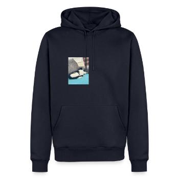 Felix - Männer Premium Bio Hoodie - Navy - Vorne - Nico (187cm)