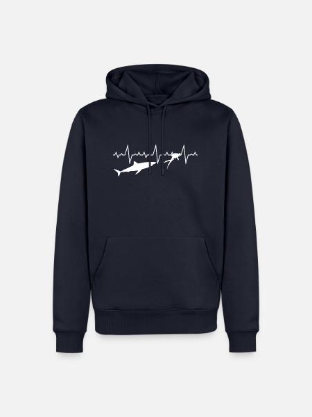 Tauchen Herzschlag Hai - Männer Premium Bio Hoodie - Navy