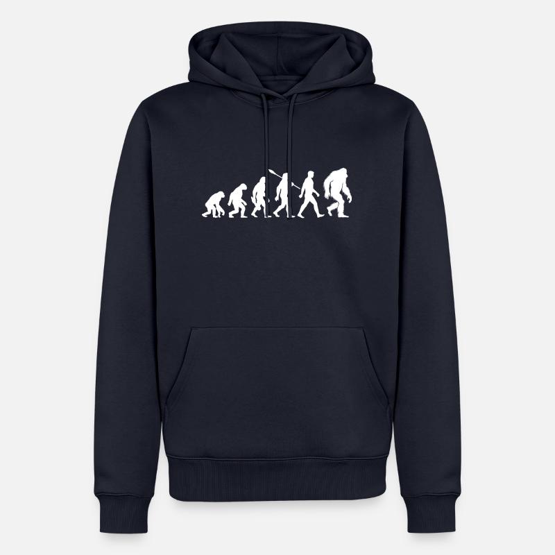 Evolution - Bigfoot - Yeti - Männer Premium Bio Hoodie - Navy