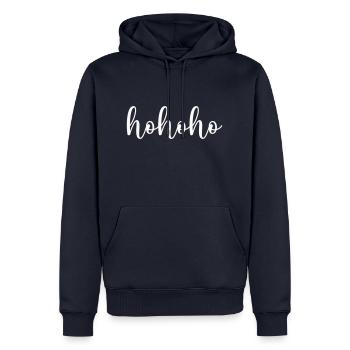 hohoho - Männer Premium Bio Hoodie - Navy - Vorne - Nico (187cm)