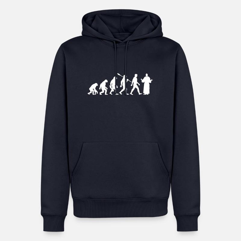 Evolution - Pasteurs - Église - Religion - Sweat à capuche Premium bio Homme - bleu marine