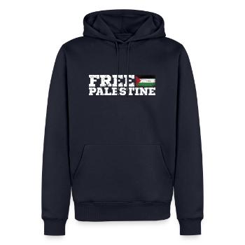 Free Palestine - Männer Premium Bio Hoodie - Navy - Vorne - Nico (187cm)