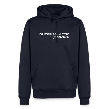 Outergalactic Music logo white - Men’s Premium Organic Hoodie - navy - Front - Nico (187cm)