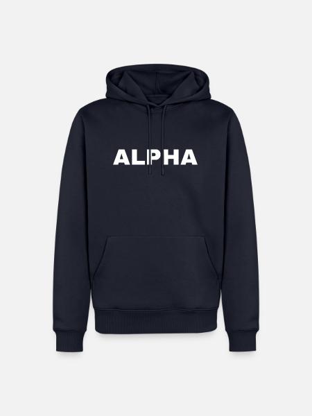 Alpha - Männer Premium Bio Hoodie - Navy