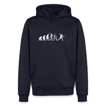 Evolution - Fechten - Fechter - Kampfsport - Männer Premium Bio Hoodie - Navy - Vorne - Nico (187cm)