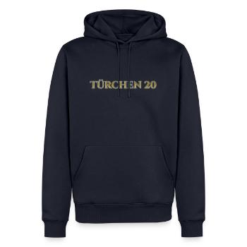 Türchen 20 - Männer Premium Bio Hoodie - Navy - Vorne - Nico (187cm)