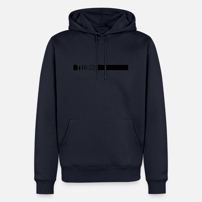 Music Techno Logo - Sweat à capuche Premium bio Homme - bleu marine