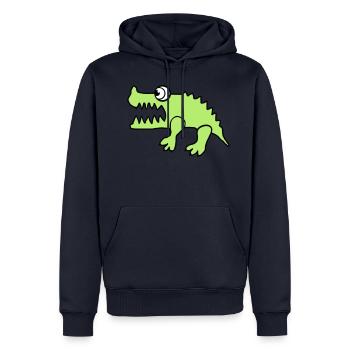 Krokodil (individuelle Farbänderung) - Männer Premium Bio Hoodie - Navy - Vorne - Nico (187cm)