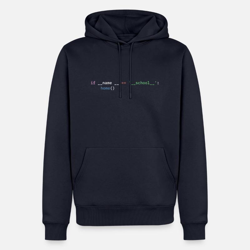 Python Programmierer Schule Schüler lustig - Männer Premium Bio Hoodie - Navy