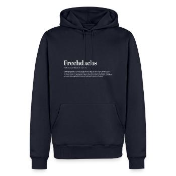 Frechdachs Définition Nom d’animal coquin lâche - Sweat à capuche Premium bio Homme - bleu marine - Devant - Nico (187cm)