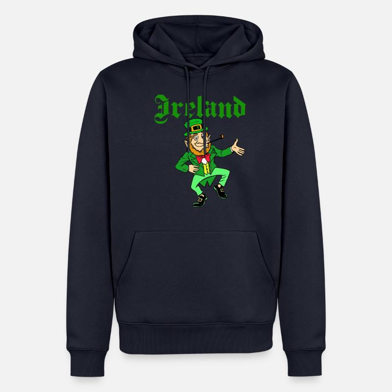 Irlande St Patrick Leprechaun - Sweat à capuche Premium bio Homme - bleu marine