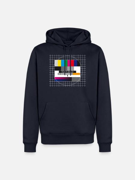 Testbild Fernsehen Bildschirm Sendeschluss Display - Männer Premium Bio Hoodie - Navy