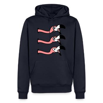 3 amis équipe équipe fête trou mur rire bouche au - Sweat à capuche Premium bio Homme - bleu marine - Devant - Nico (187cm)